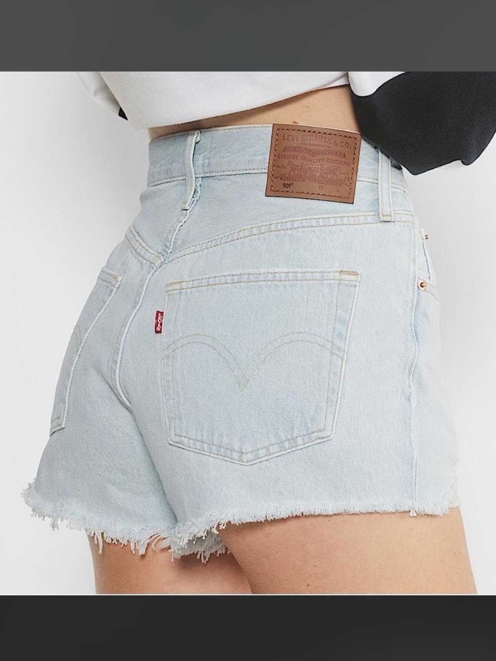 Levi's Light Wash High-Rise Denim Cutoff Shorts